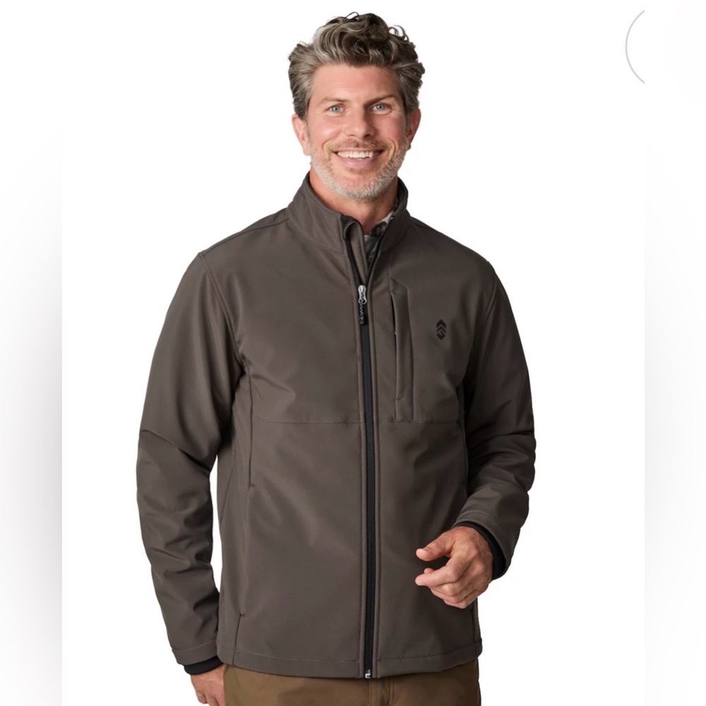 Free Country Men's Lightweight Zip-Up Jacket in Mushroom Brown